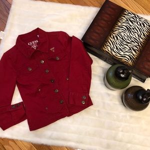Guess kids red jean jacket